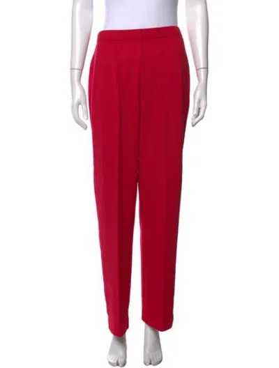 Pre-owned St John Wool Straight Leg Pants In Red