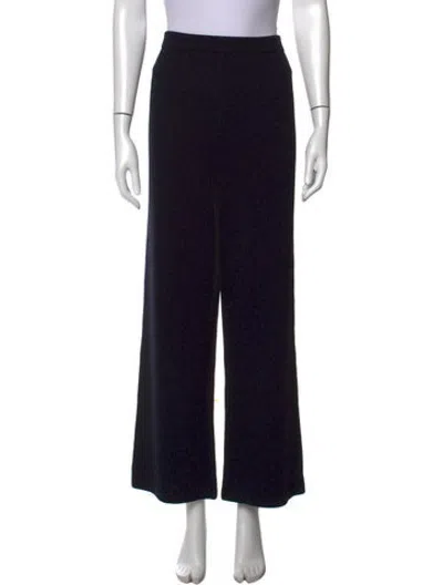 Pre-owned St John Wool Wide Leg Pants In Black