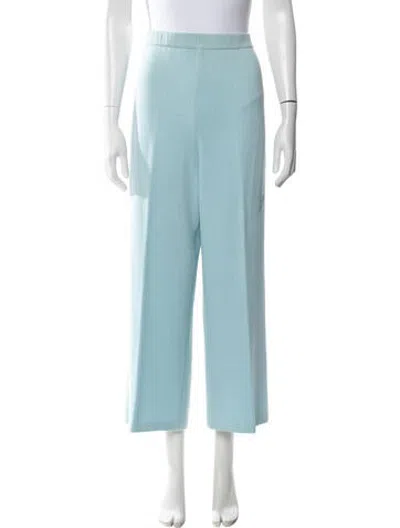 Pre-owned St John Wool Wide Leg Pants In Blue