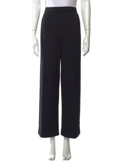 Pre-owned St John Wool Wide Leg Pants In Blue