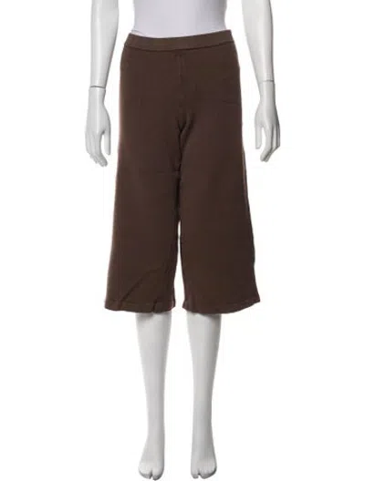 Pre-owned St John Wool Wide Leg Pants In Brown