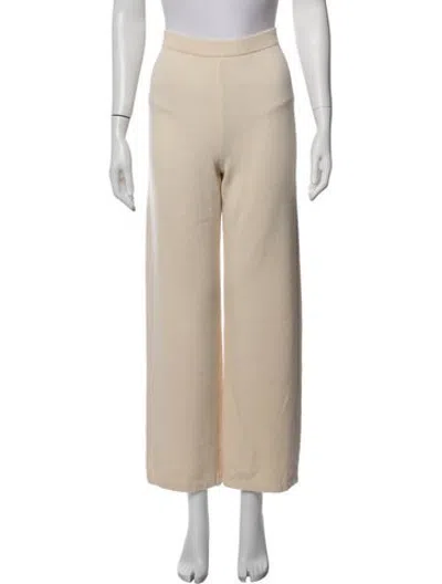 Pre-owned St John Wool Wide Leg Pants In Brown/neutrals