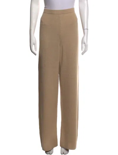 Pre-owned St John Wool Wide Leg Pants In Neutrals