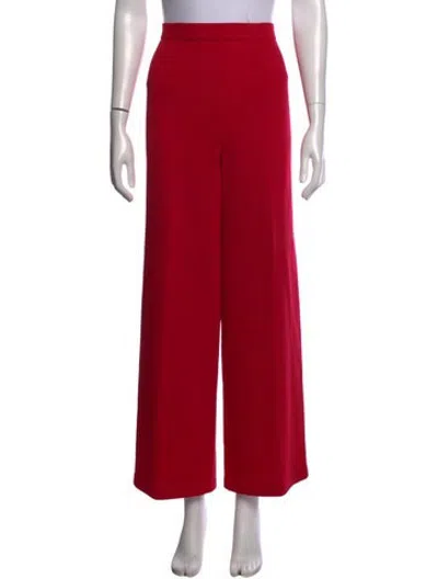 Pre-owned St John Wool Wide Leg Pants In Red