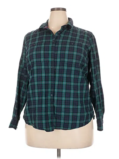 Pre-owned St. John's Bay Long Sleeve Button Down Shirt In Teal