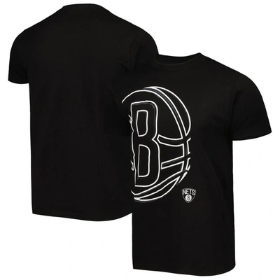 Stadium Essentials Unisex  Black Brooklyn Nets Element Logo Pop T-shirt