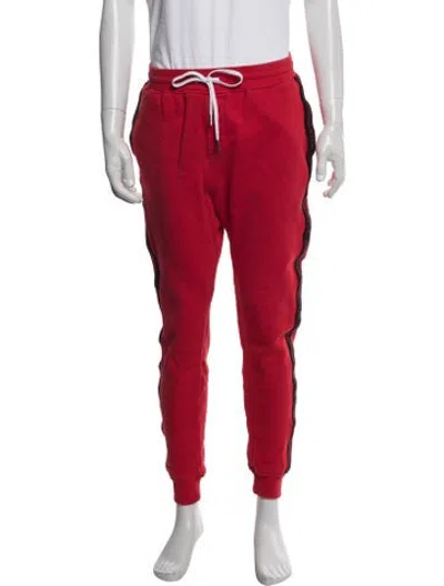Pre-owned Stampd Grosgrain Trim Lounge Bottoms In Red