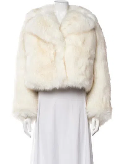 Pre-owned Stand Studio Faux Fur Coat In White
