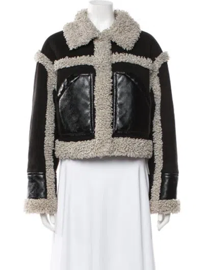 Pre-owned Stand Studio Faux Fur Jacket In Black