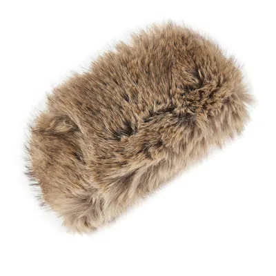 Stand Studio Headband Made From Soft And Voluminous Faux Fur. Elasticated Back. In Yellow