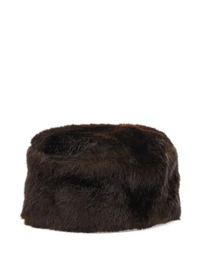 Stand Studio Ozzy Faux Leather Hat In Brown