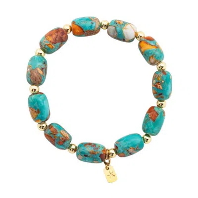 Starfish Project Sierra Bloom Emperor Stone Beaded Bracelet In Green