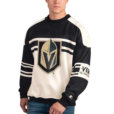Starter White Vegas Golden Knights Defense Fleece Crewneck Pullover Sweatshirt