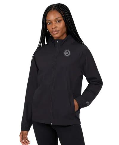 Starter Women's Black Pittsburgh Steelers Athleisure Lightweight Full-zip Raglan Jacket