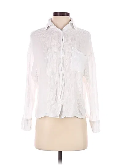 Pre-owned Stateside Long Sleeve Blouse In White
