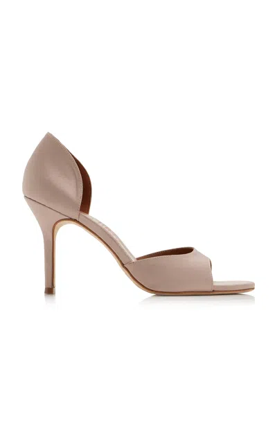 Staud Annabelle D'orsay Satin Pumps In Pink
