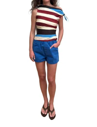 Staud Bellaria Top In Caffe Stripe In Multi
