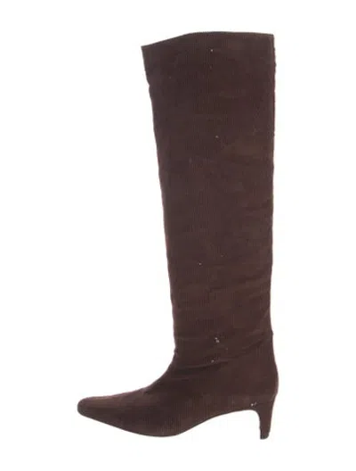 Pre-owned Staud Boots In Burgundy