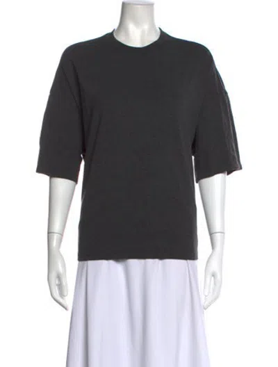 Pre-owned Staud Crew Neck Short Sleeve T-shirt In Grey