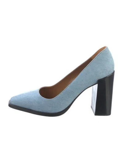 Pre-owned Staud Denim Pumps In Blue
