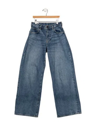 Pre-owned Staud High-rise Wide Leg Jeans In Blue