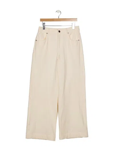 Pre-owned Staud High-rise Wide Leg Jeans In Neutrals