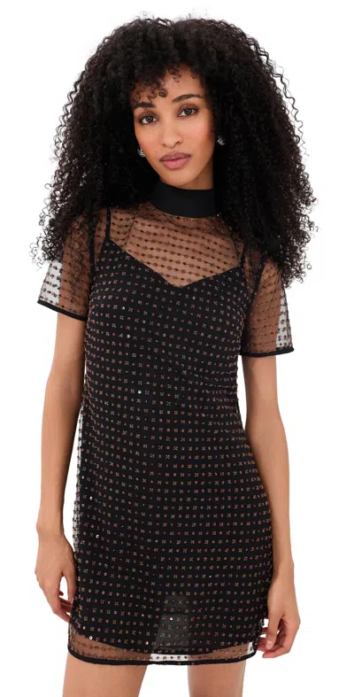 Staud Ilana Mini Dress Good Night In Black
