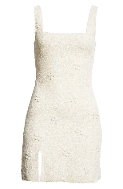 Staud Le Sable Floral Beaded Minidress In Ivory