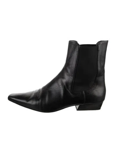Pre-owned Staud Leather Chelsea Boots In Black