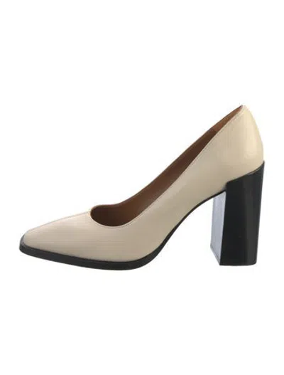 Pre-owned Staud Leather Pumps In Neutrals
