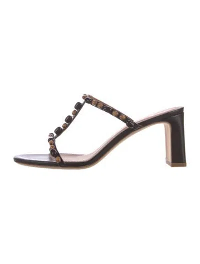 Pre-owned Staud Leather Sandals In Brown