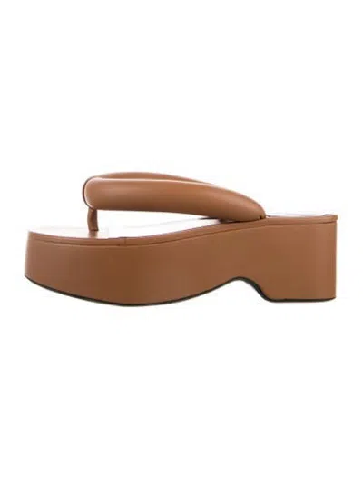 Pre-owned Staud Leather Slides In Neutrals