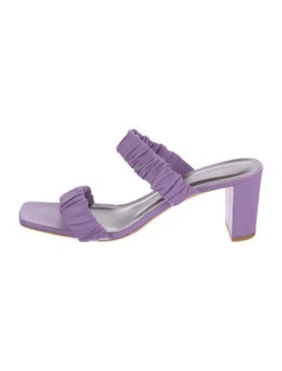 Pre-owned Staud Leather Slides In Purple