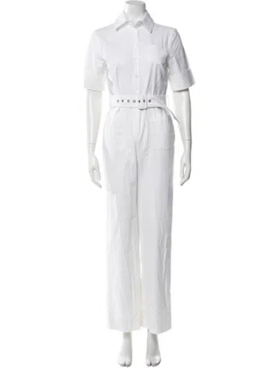 Pre-owned Staud Linen Jumpsuit In White