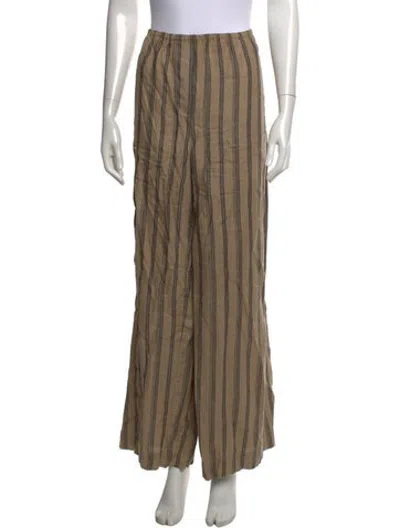 Pre-owned Staud Linen Wide Leg Pants In Multicolor