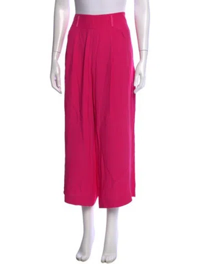 Pre-owned Staud Linen Wide Leg Pants In Pink/red
