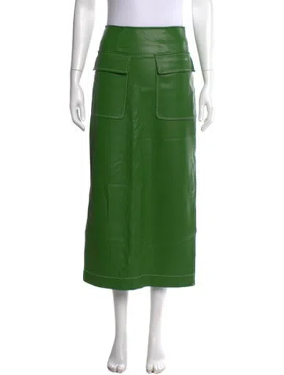 Pre-owned Staud Long Skirt In Green