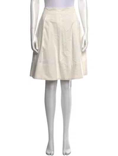 Pre-owned Staud Midi Length Skirt In White