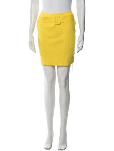 Pre-owned Staud Mini Skirt In Yellow