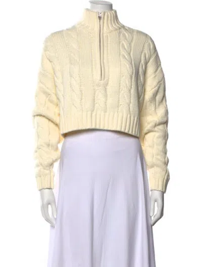 Pre-owned Staud Mock Neck Sweater In Neutrals