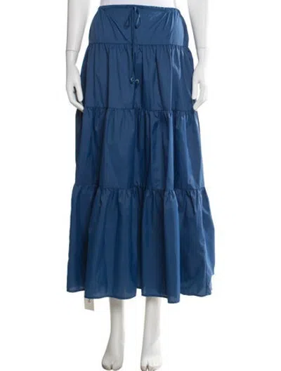 Pre-owned Staud Nylon Long Skirt In Blue