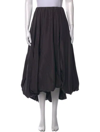 Pre-owned Staud Nylon Midi Length Skirt In Black