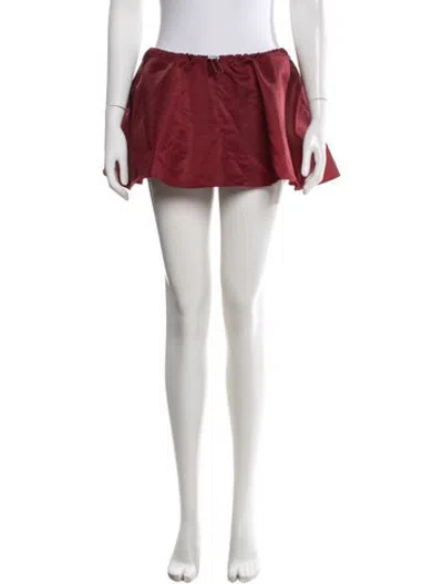 Pre-owned Staud Nylon Mini Skirt W/ Tags In Red