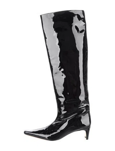 Pre-owned Staud Patent Leather Boots In Black