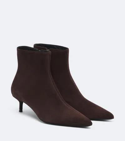 Staud Sebastian Suede Ankle Boots In Brown