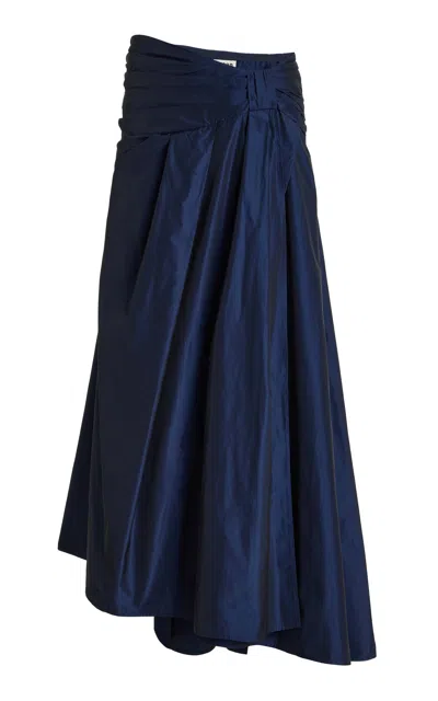 Staud Soiree Taffeta Maxi Skirt In Animal Print