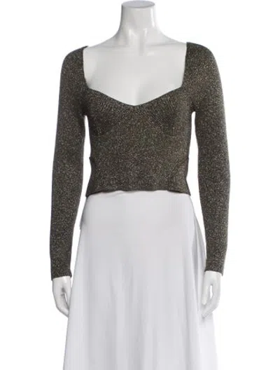 Pre-owned Staud Square Neckline Sweater In Gold
