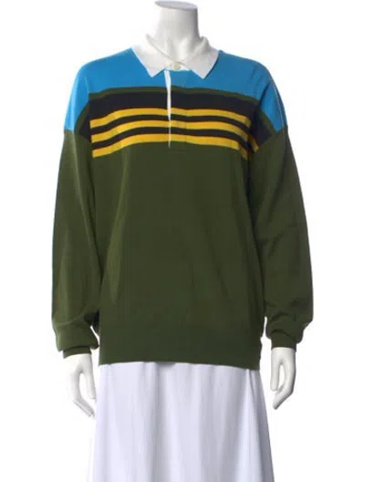 Pre-owned Staud Striped Sweater W/ Tags In Green
