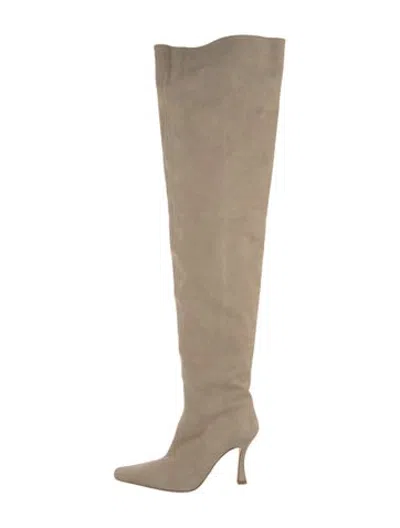 Pre-owned Staud Suede Boots In Neutrals