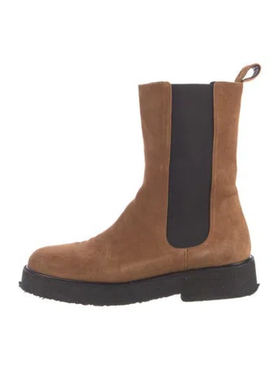 Pre-owned Staud Suede Chelsea Boots In Brown